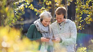 Couple with audioguide