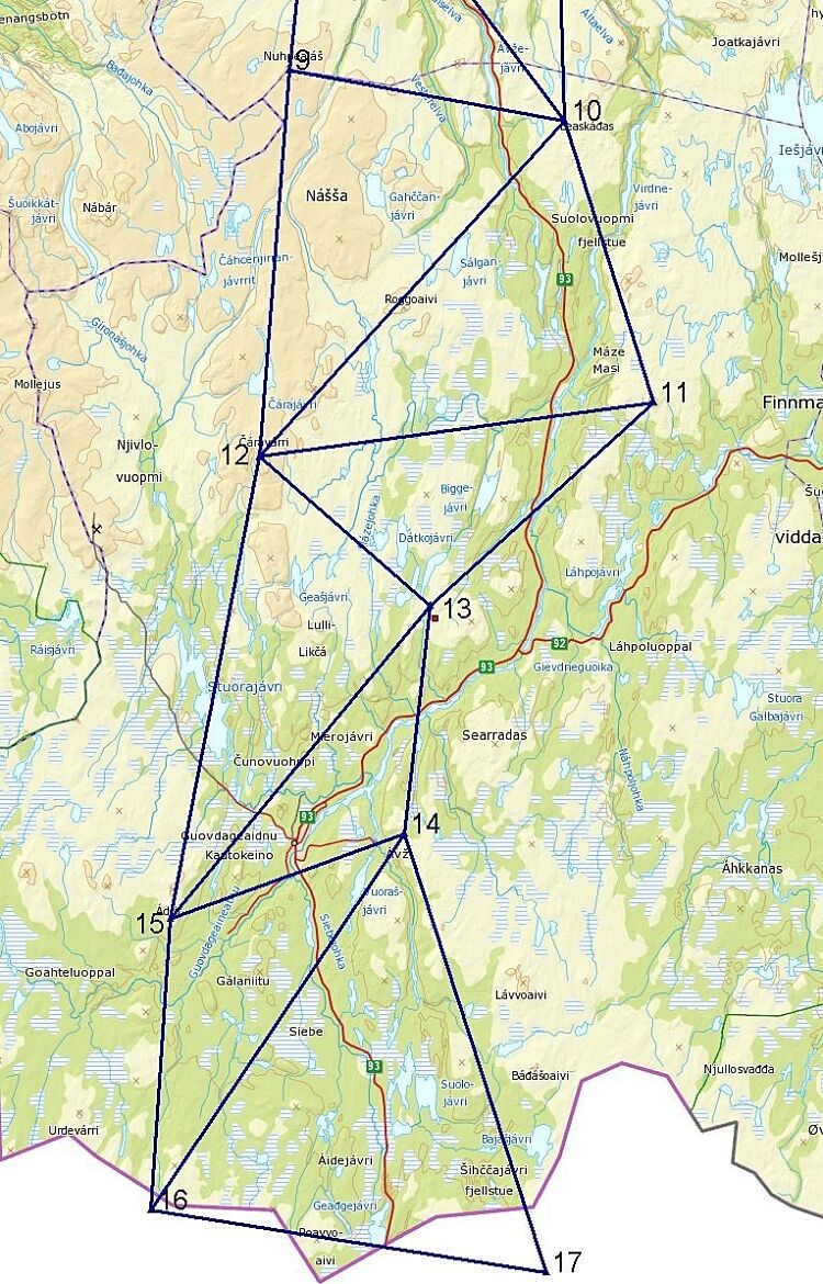 The southern part of the triangulation chain in Norway