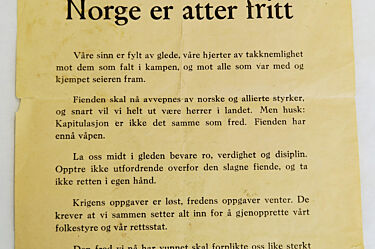 Historisk melding fra 8. mai 1945