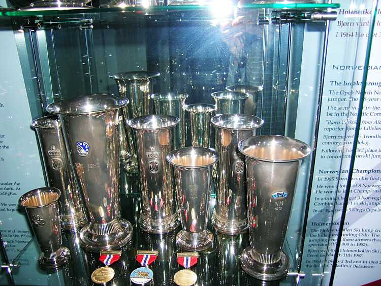 Some of Wirkola's cups and prizes.